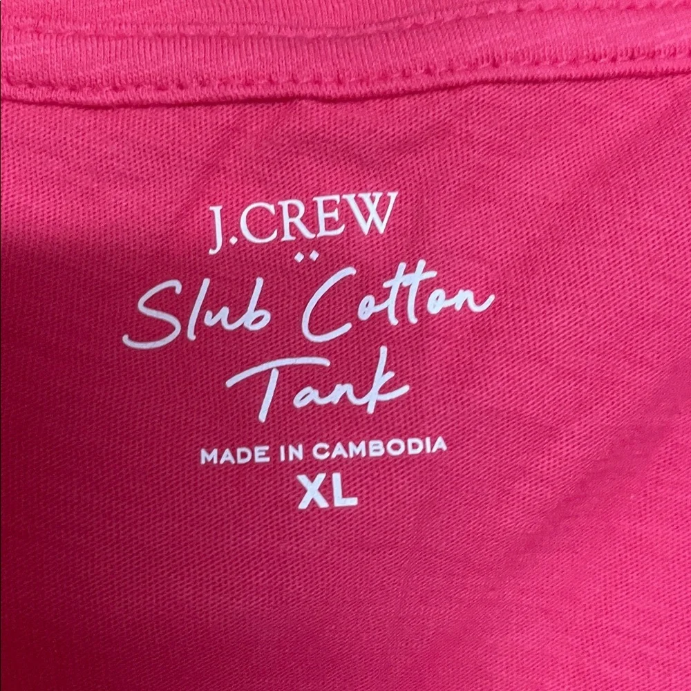 J. Crew size XL Hot Pink Slub Cotton Soft and Stretchy Tank Top